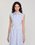 Robe longue rayée à détails brodés
