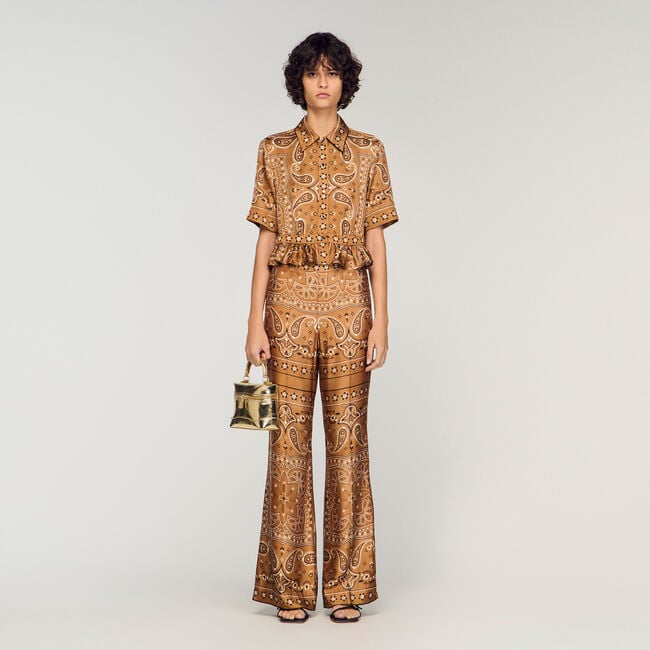 Chemise courte &agrave; imprim&eacute; bandana