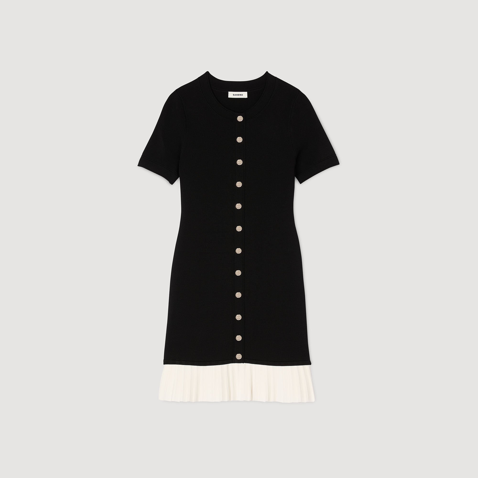 Robe courte en maille à volant