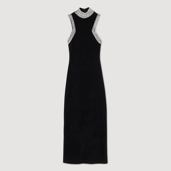Robe longue perlée