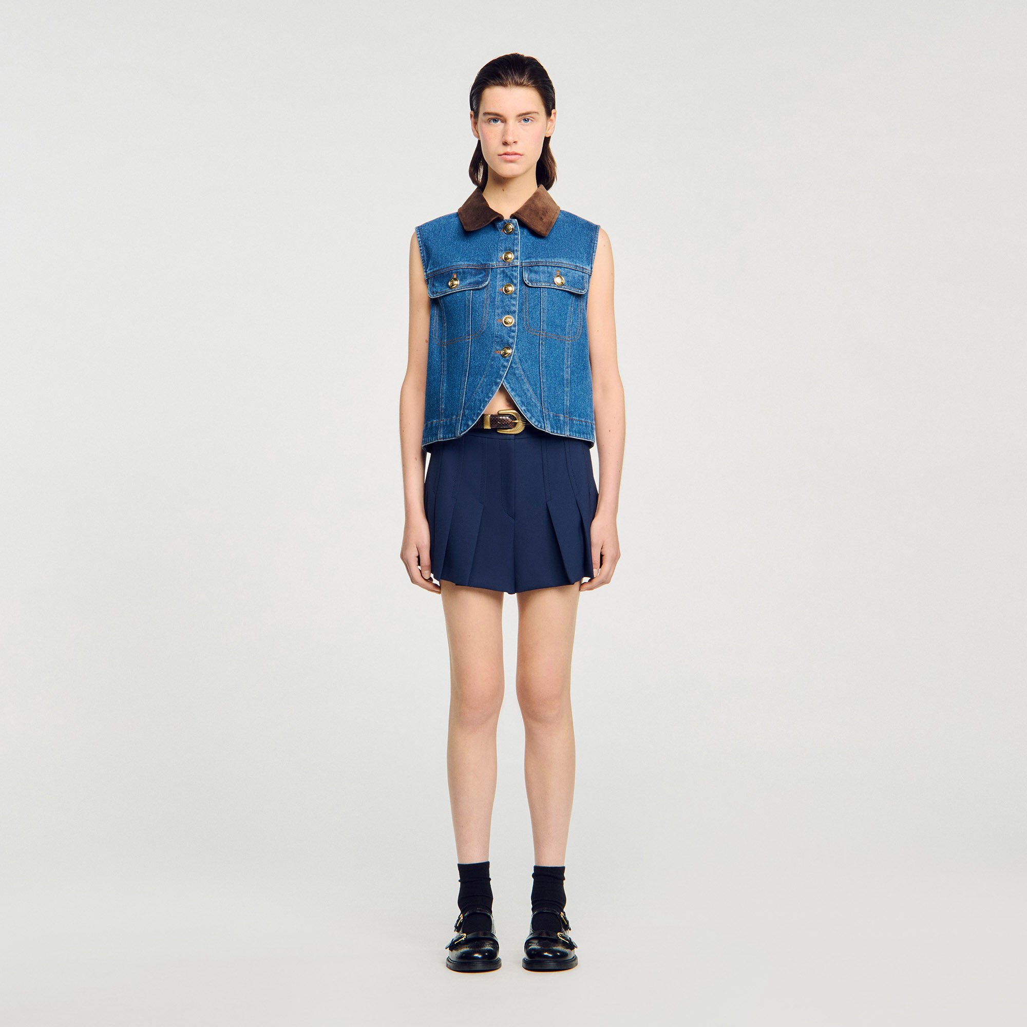 Blouson sans manches en denim 