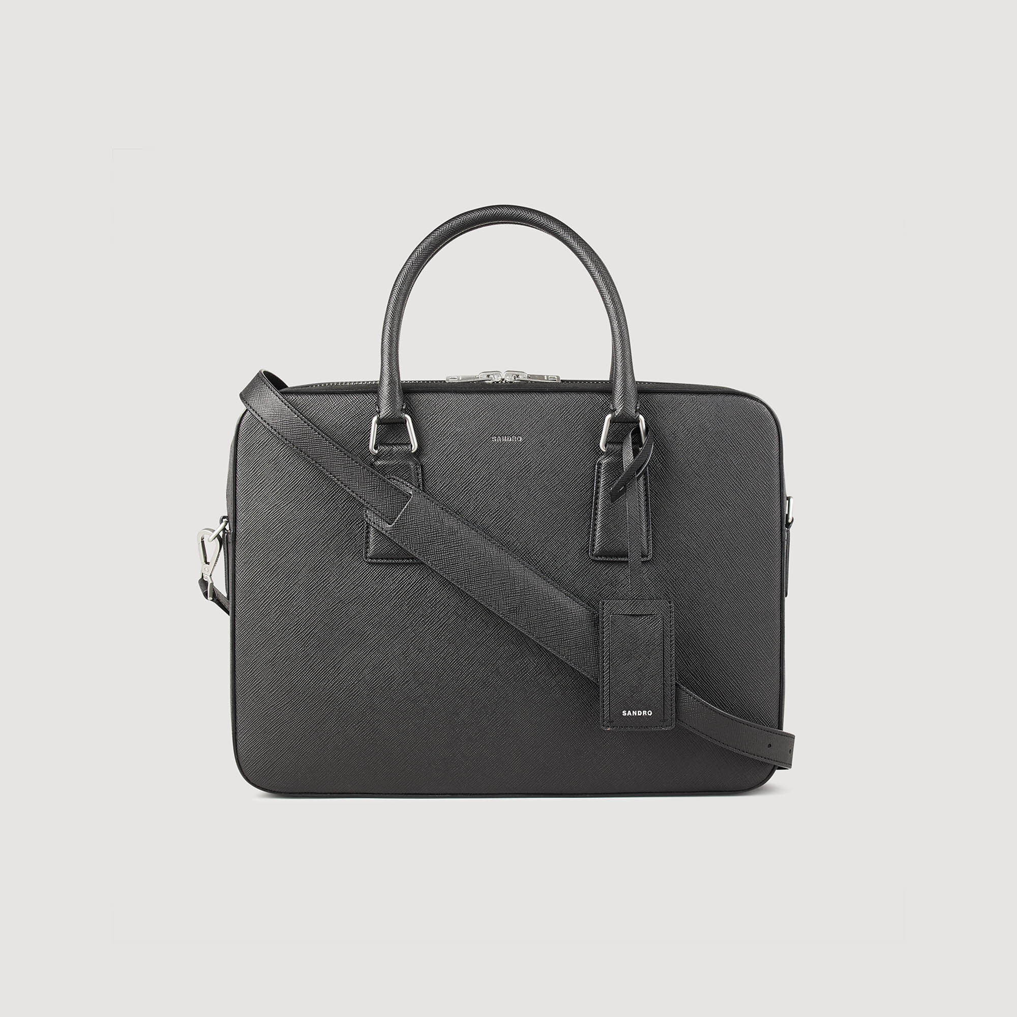 Sac Cuir Sac Sandro Homme Briefcase En Cuir Reconstitué Gris