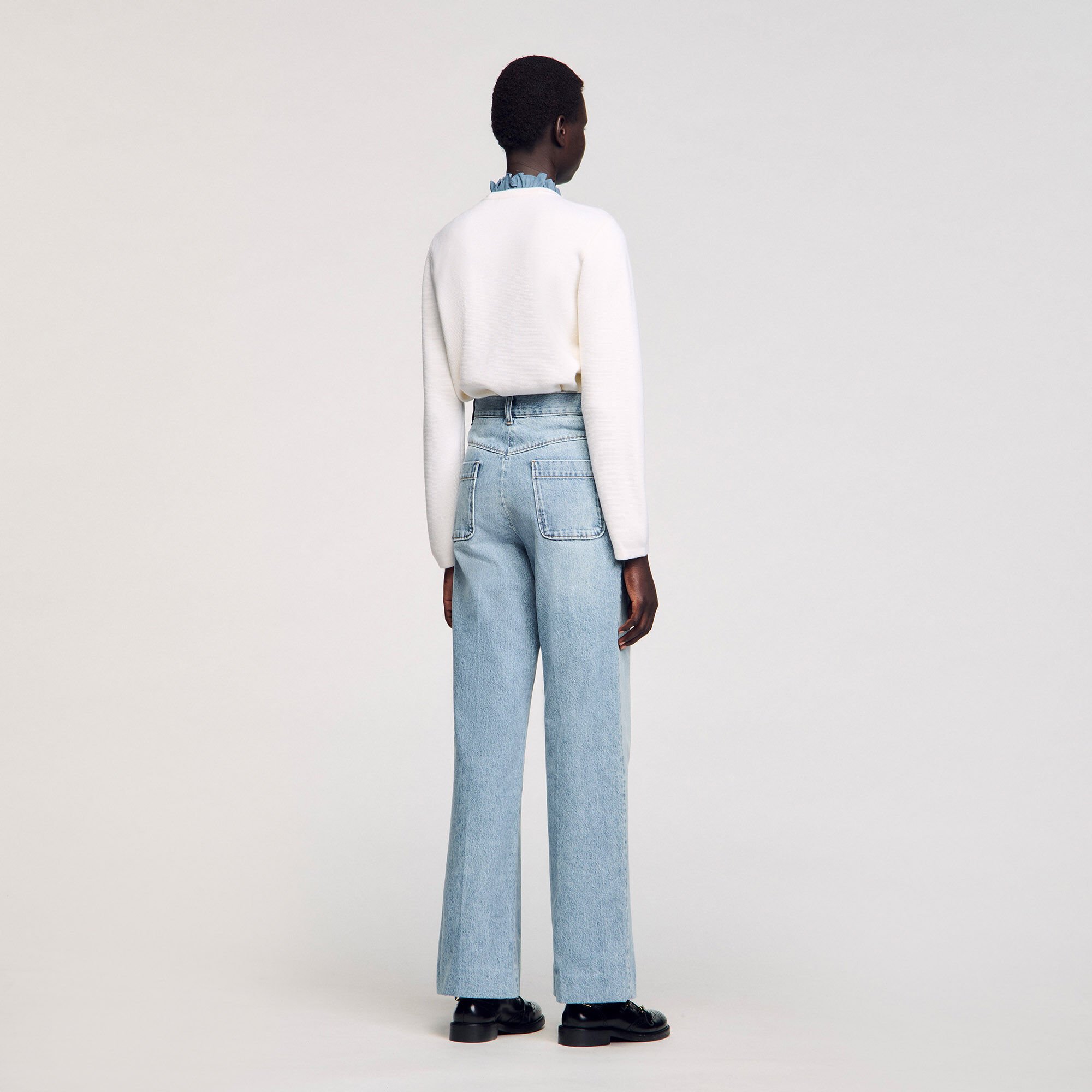 Jean large zippé