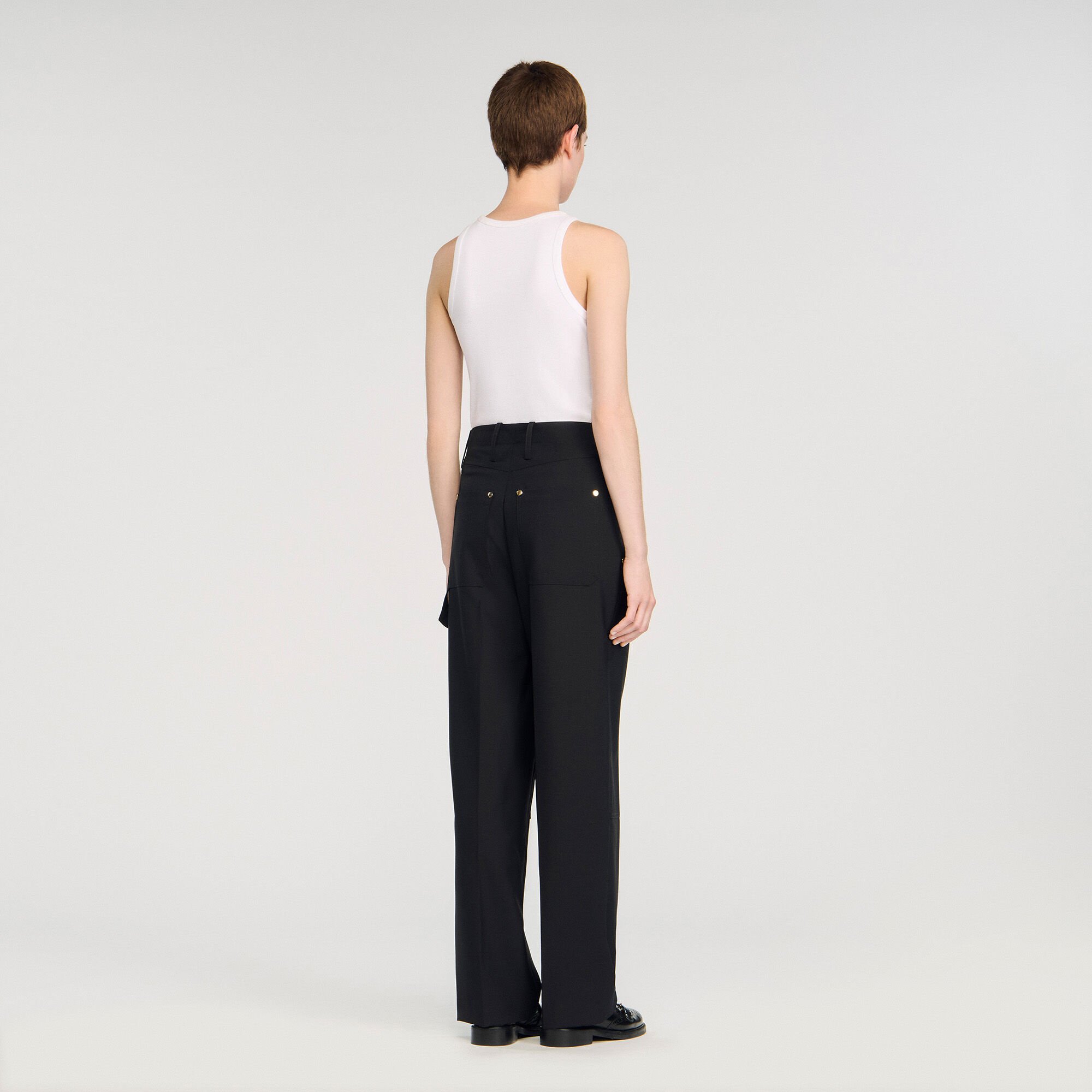 Pantalon fluide à rivets