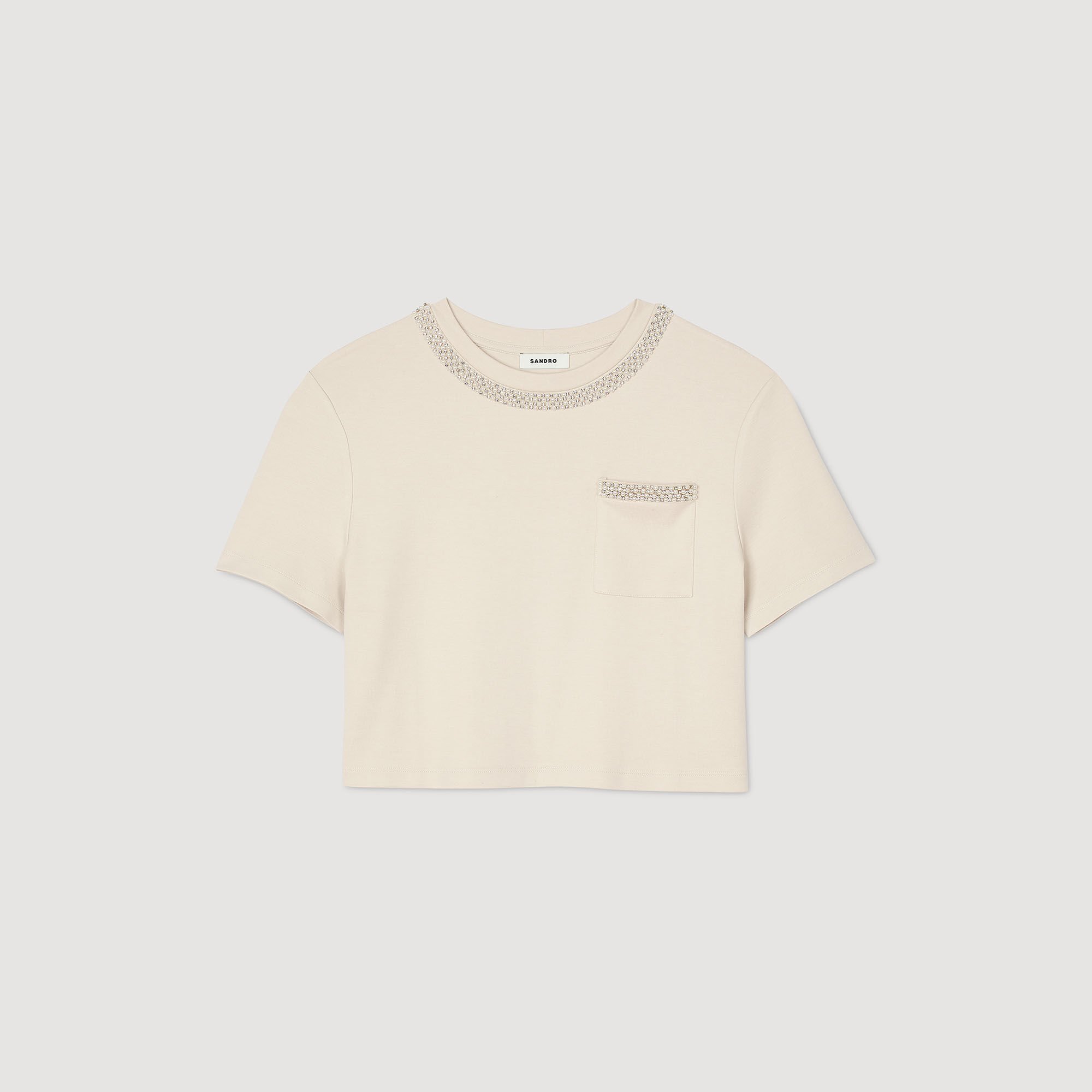 T-shirt à détails strassés