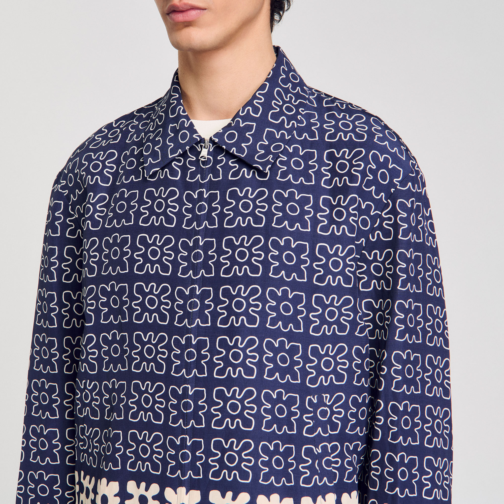Blouson à imprimé fleuri