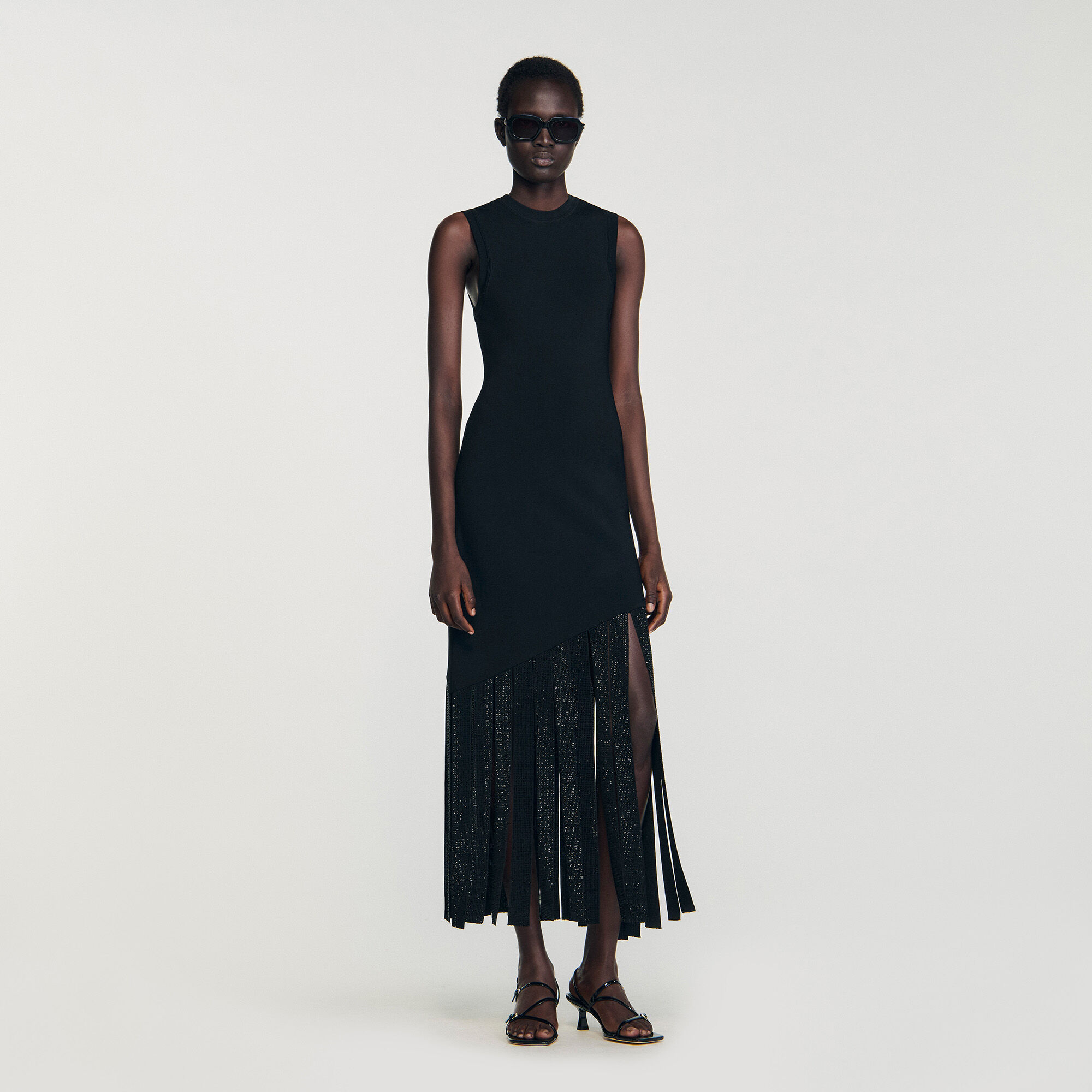 Robe longue frangée 