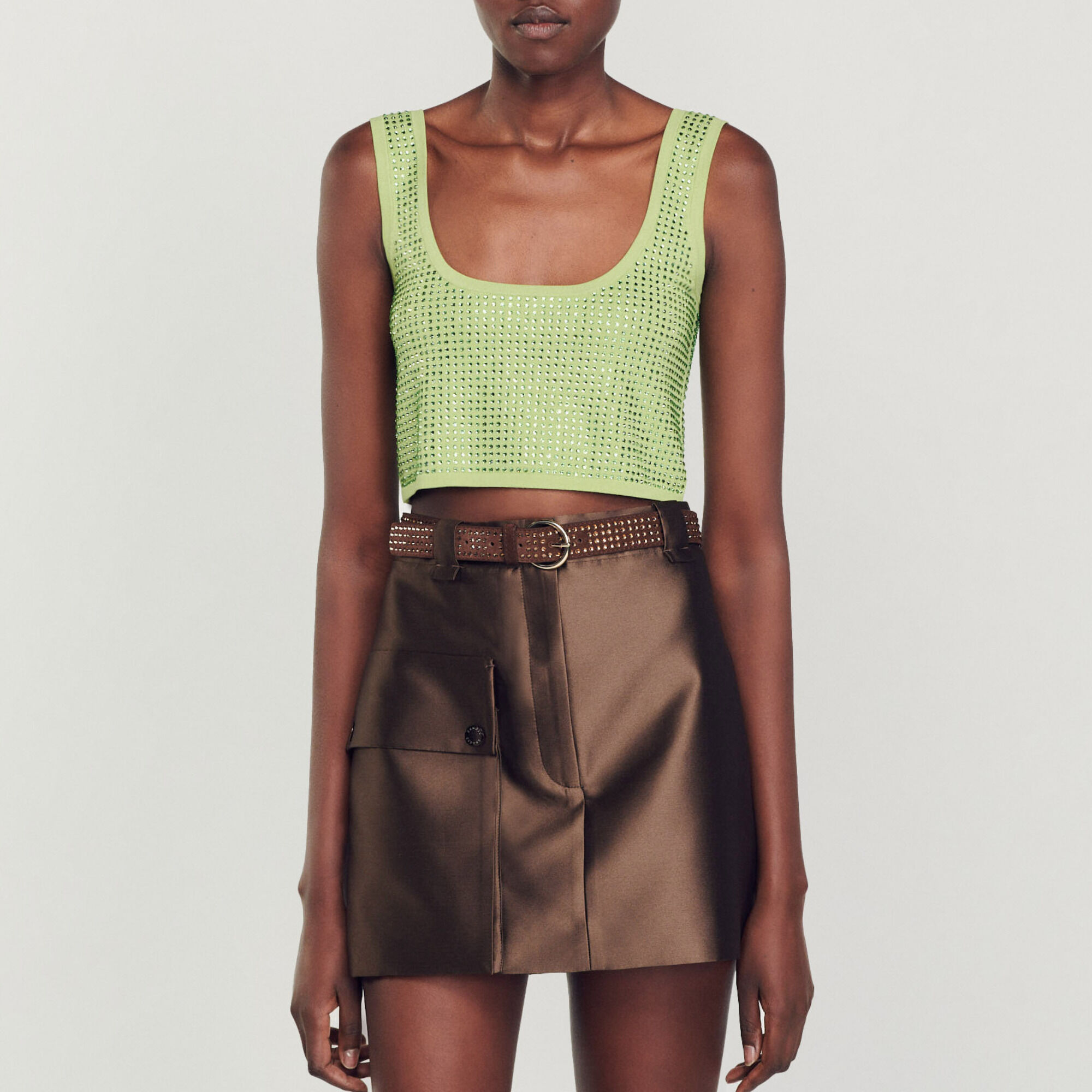 Top brassière strassé