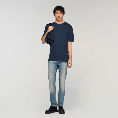 Sandro T-shirt en lin certifié