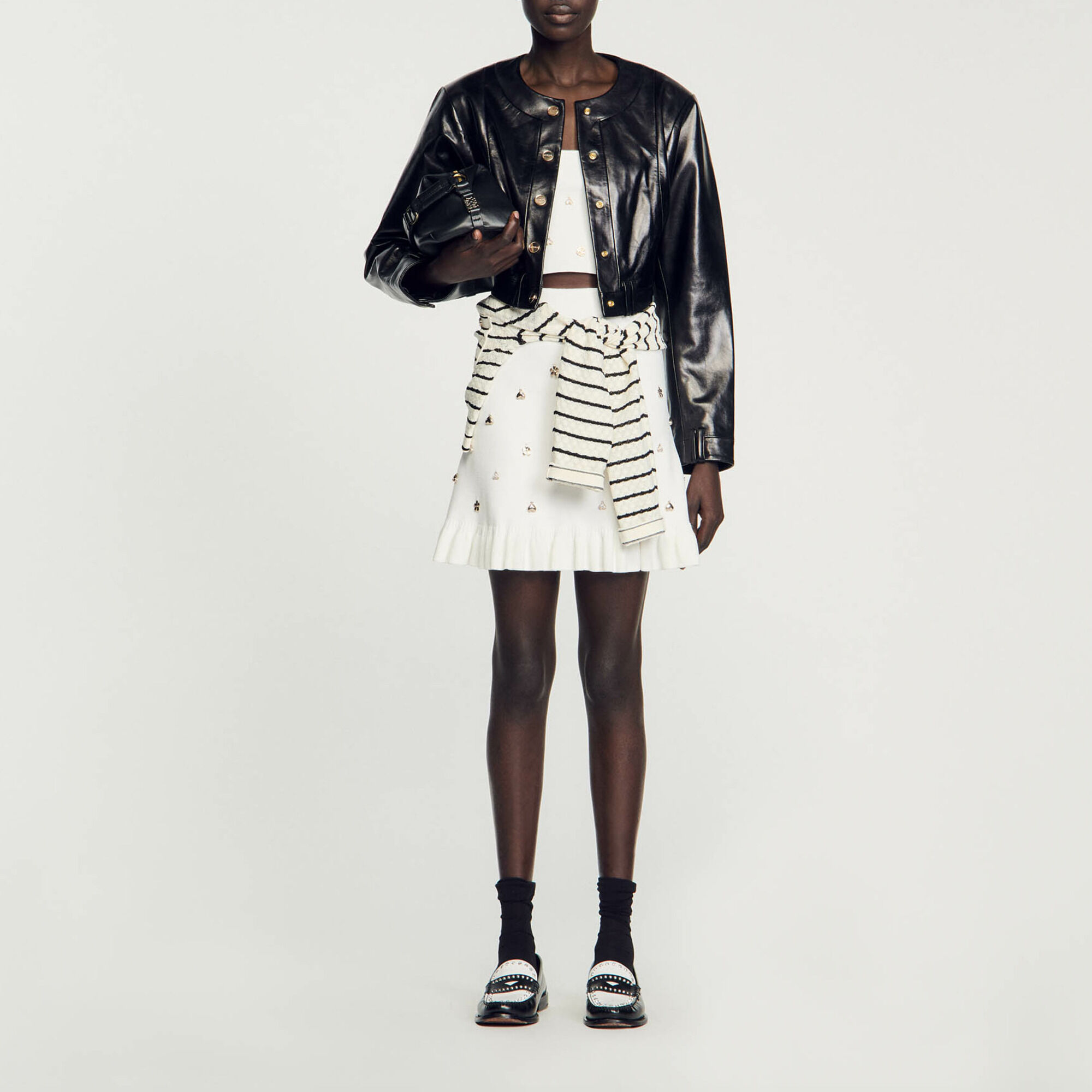 Vestes Blousons en cuir pour femme Sandro Paris