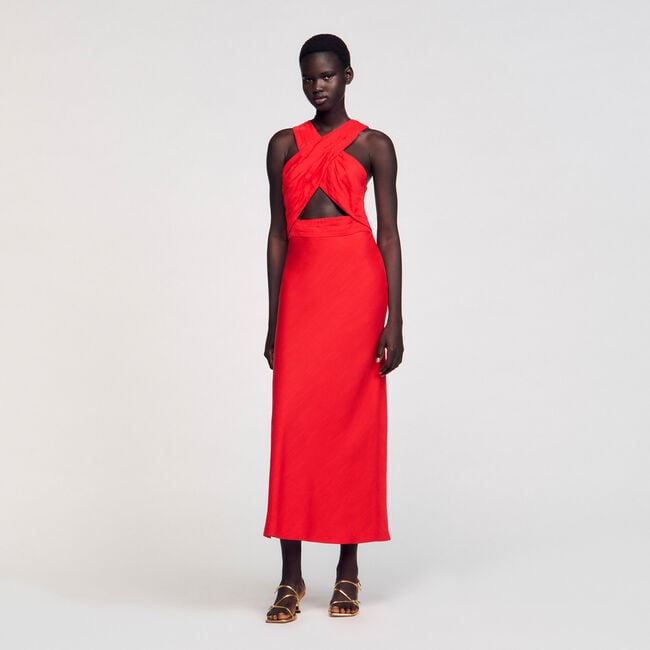 Robe longue croisée