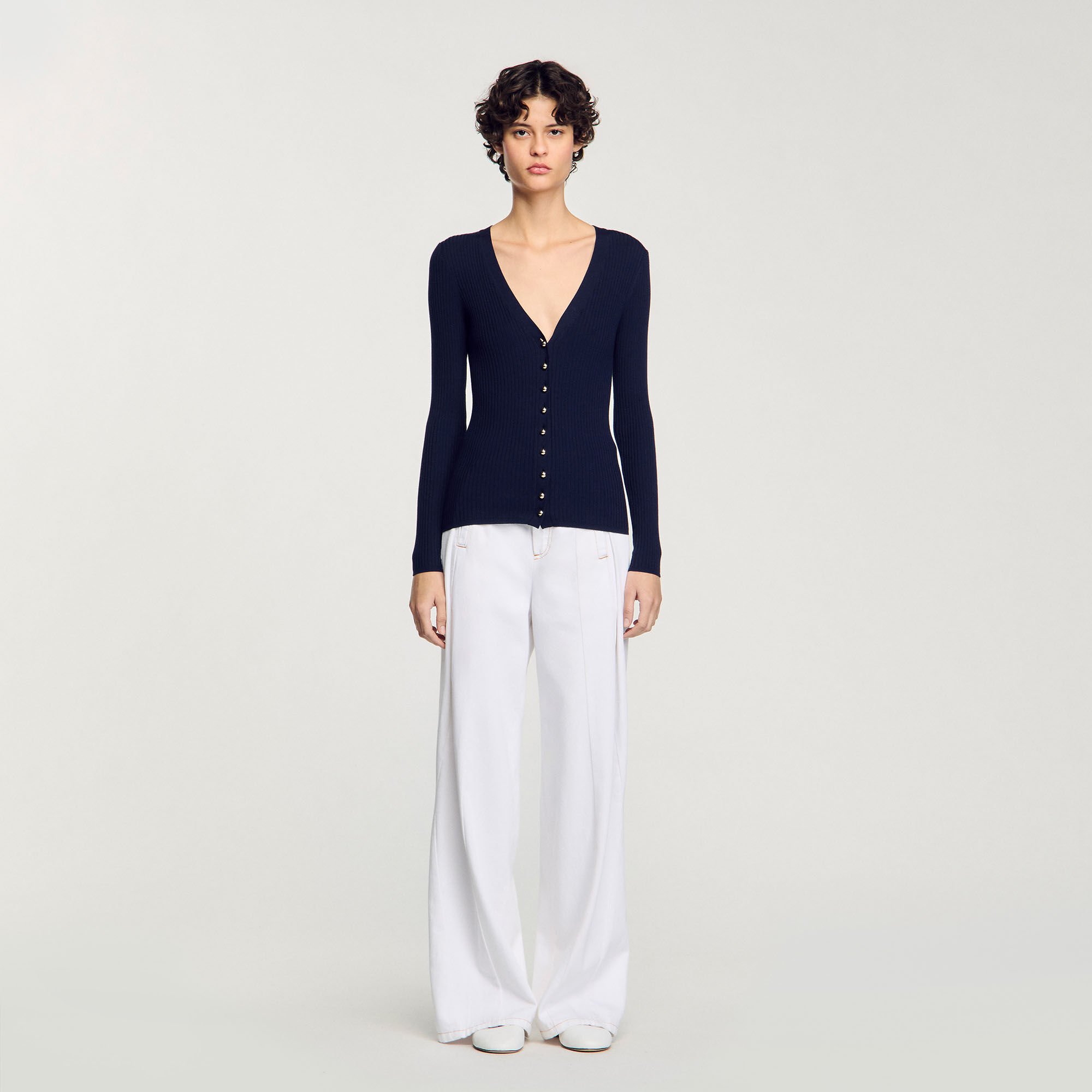 Cardigan en maille côtelée 