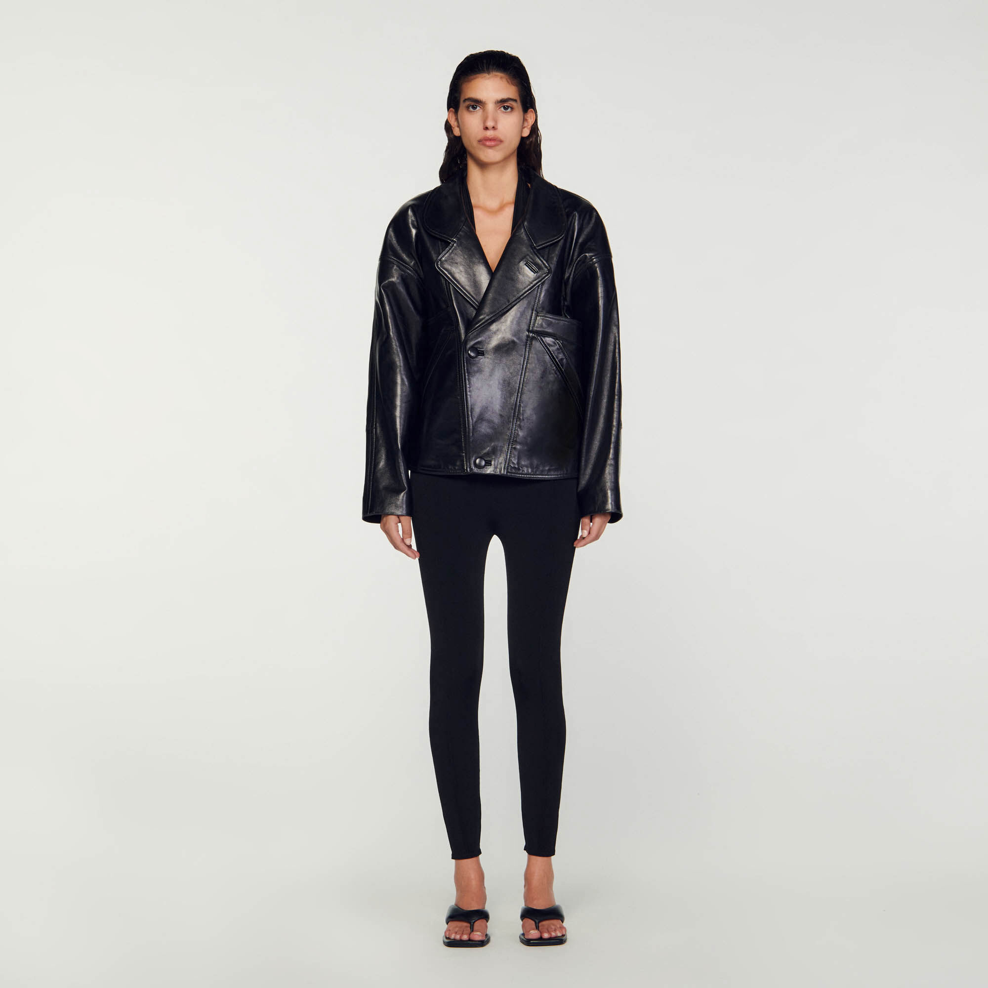 Sandro veste cuir femme outlet