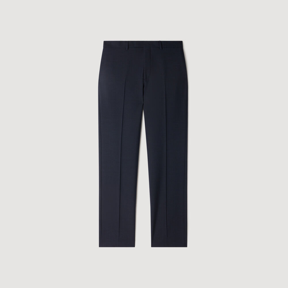 Sandro Pantalon de costume en laine – Marine – vue 6