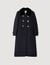 Manteau long avec col en peau lainée