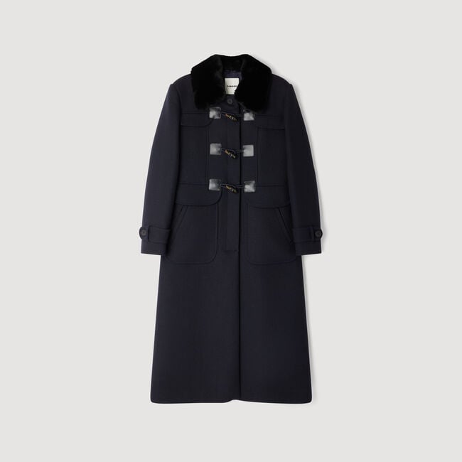 Manteau long avec col en velours