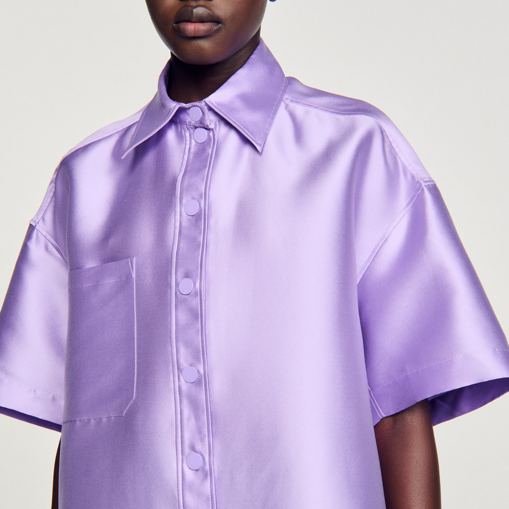 Chemise oversized satinée