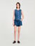 Top en denim strassé