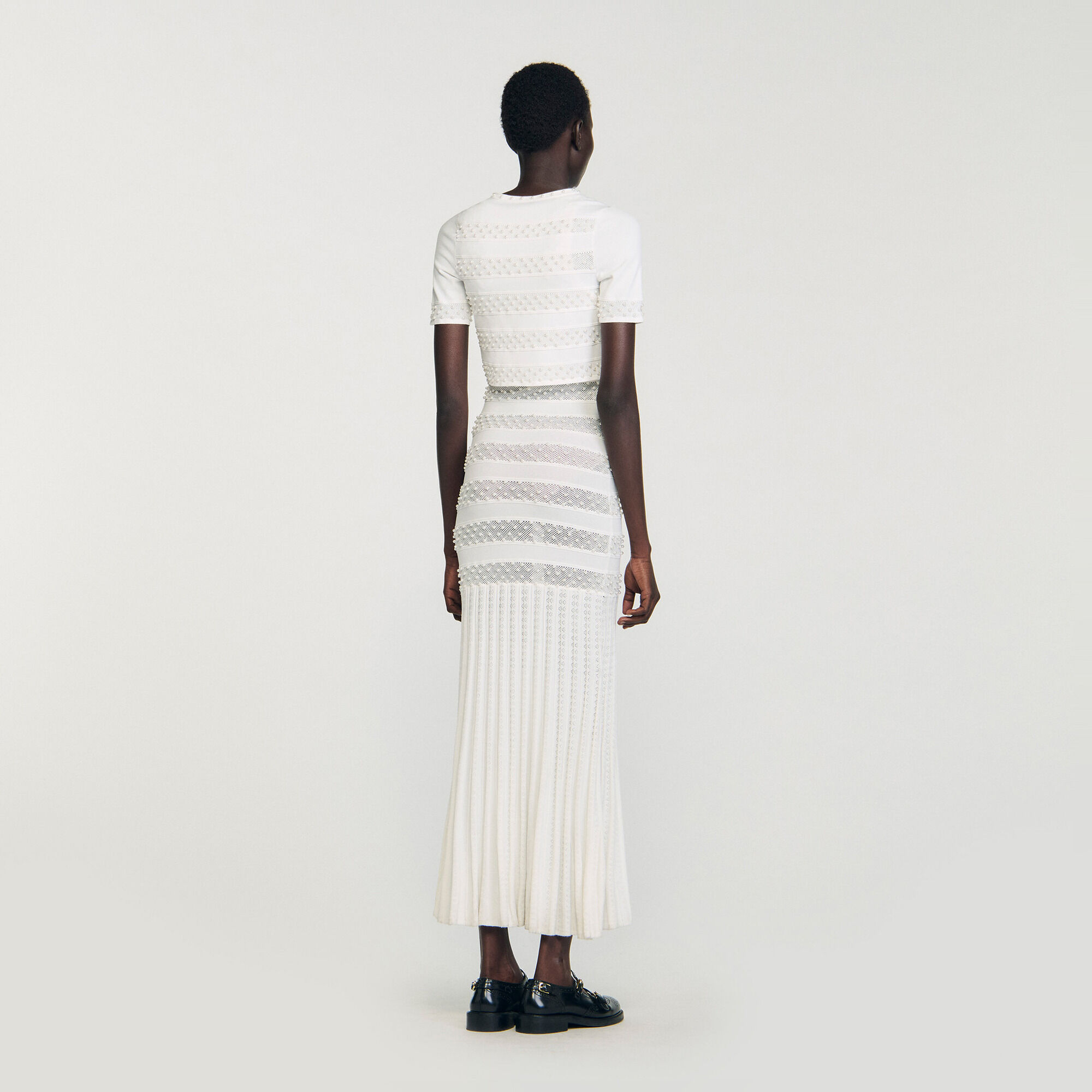 Cardigan court perl&eacute; - Femme | Sandro Paris