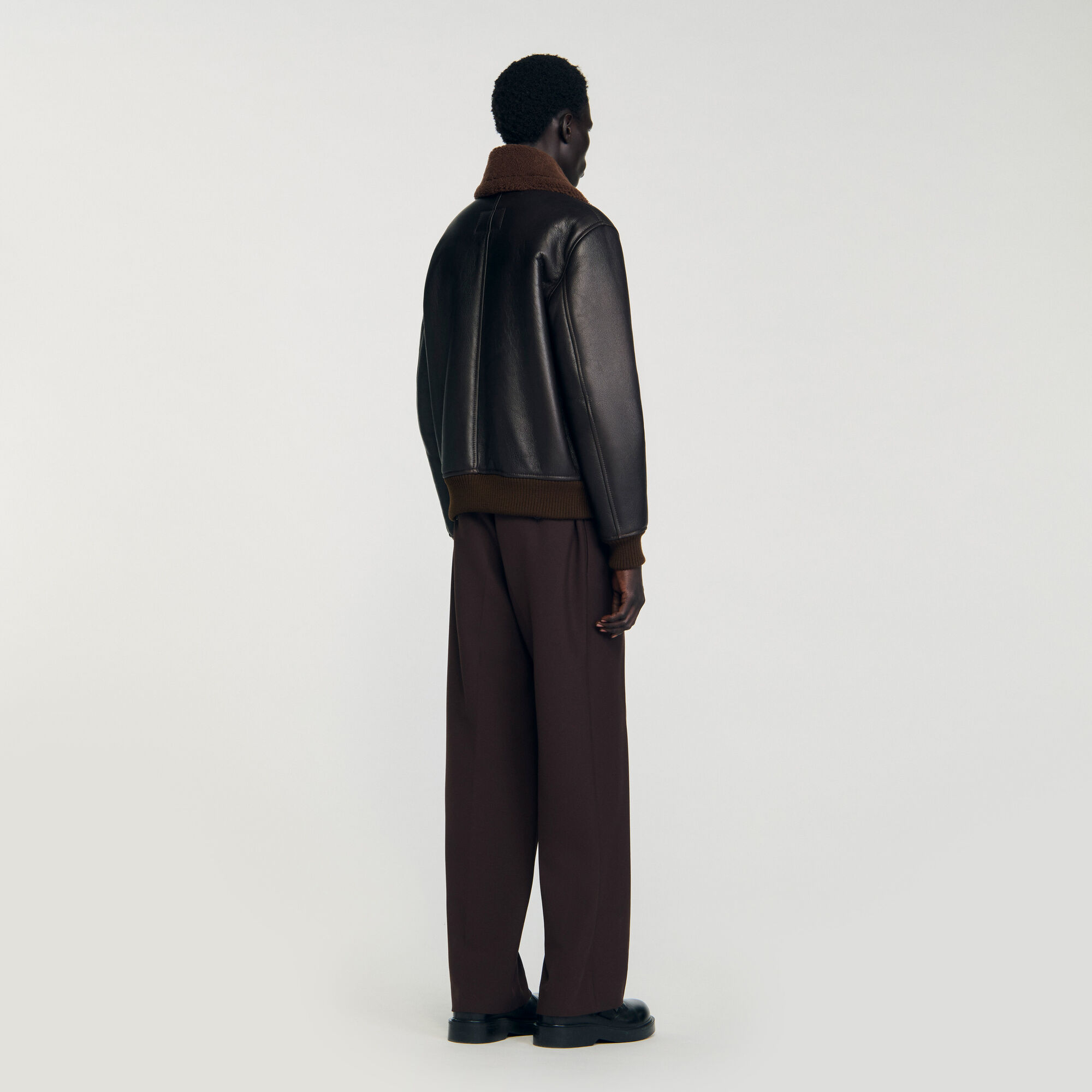 Blouson en cuir retourné
