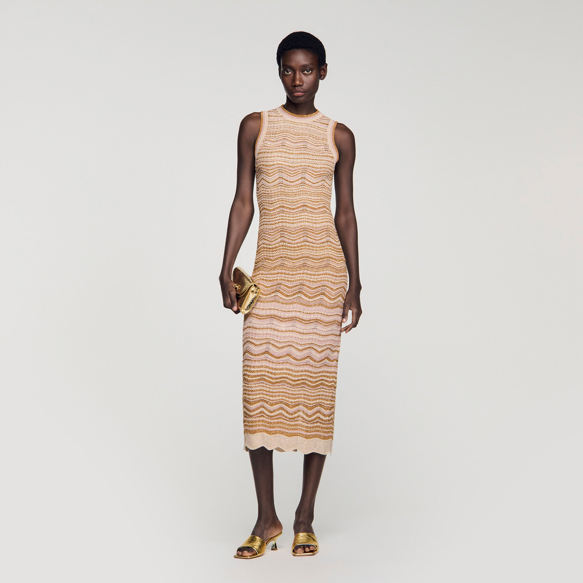 Robe longue en maille fantaisie