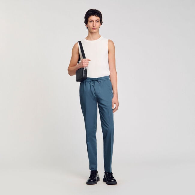Pantalon droit élastiqué