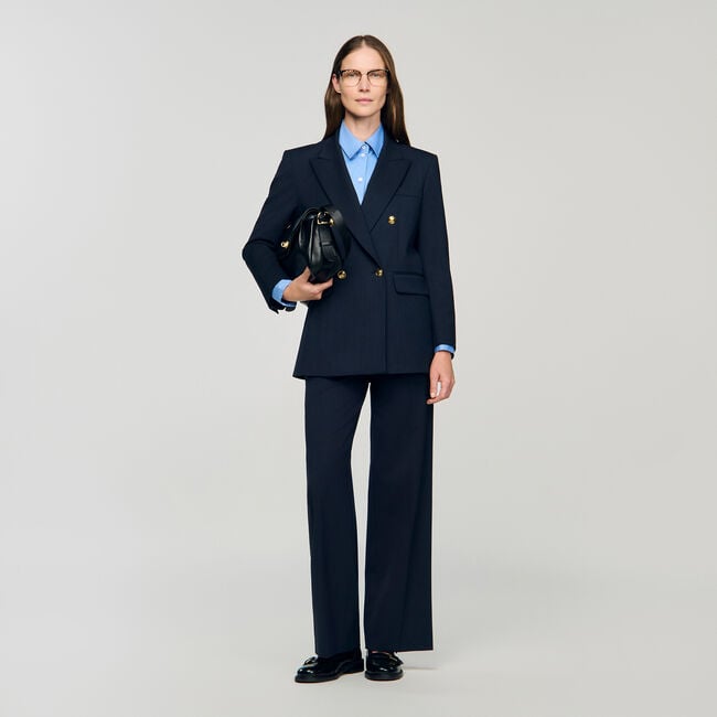 Veste à fines rayures