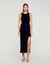 Robe longue fendue strassée