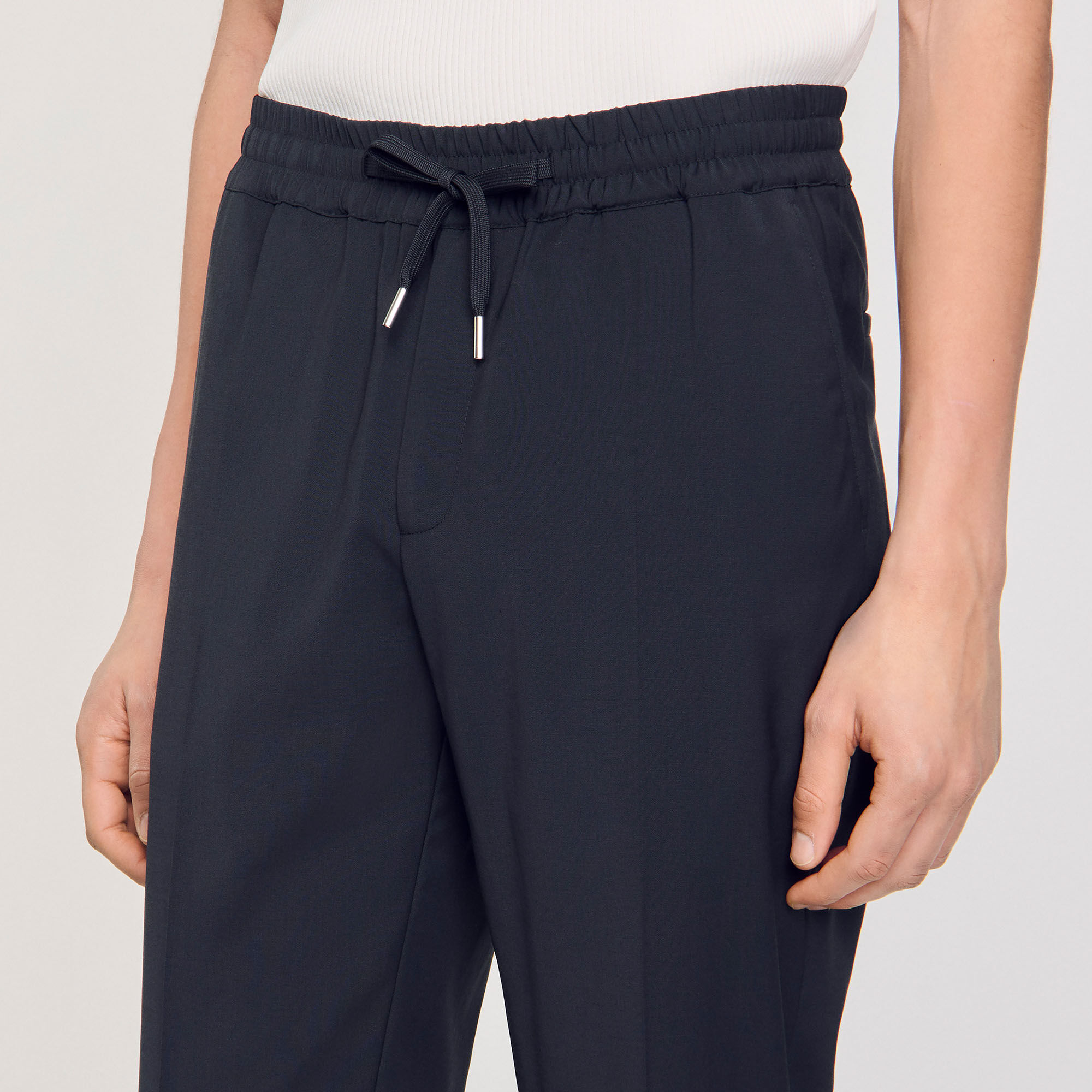 Pantalon droit élastiqué