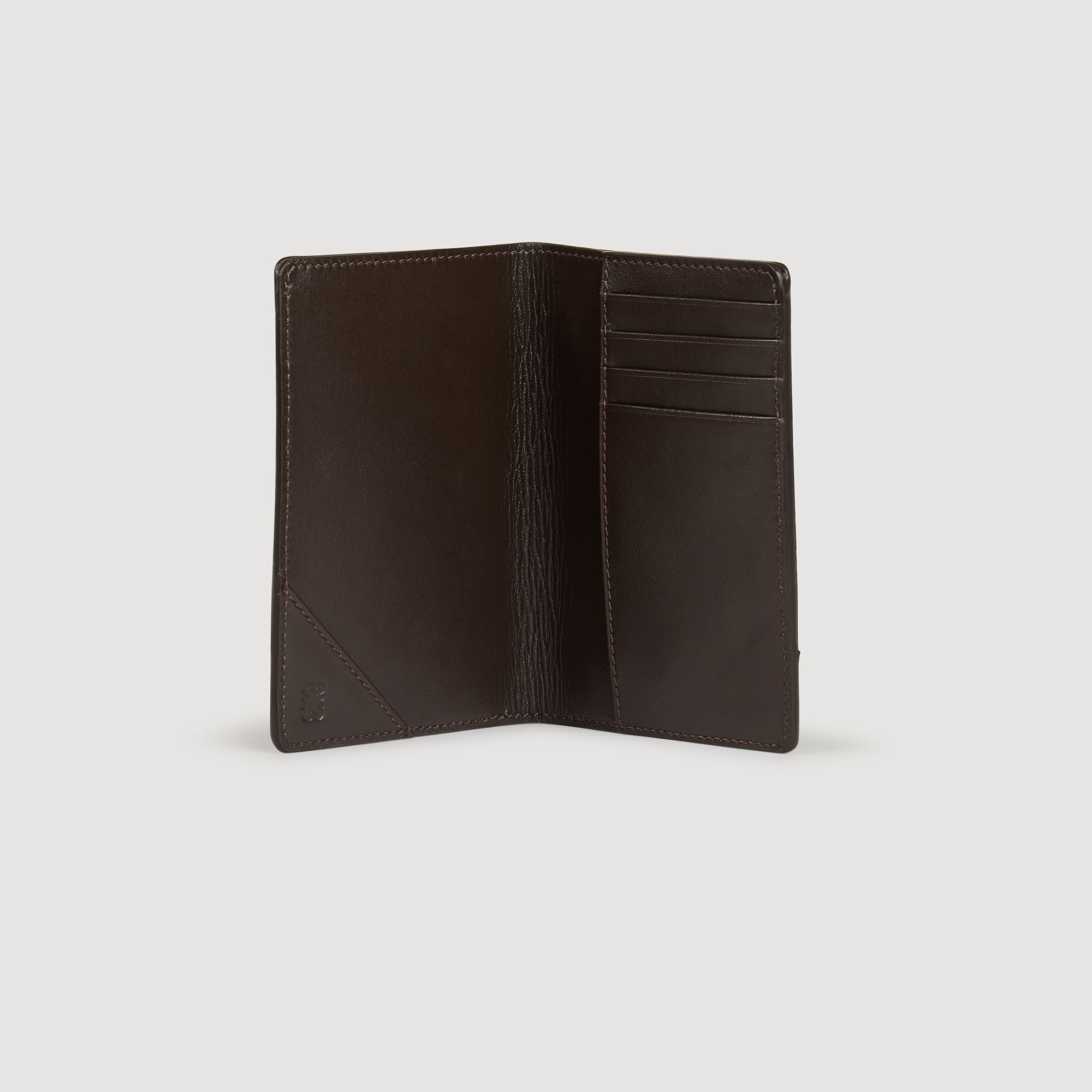 Pochette de passeport en cuir et suède