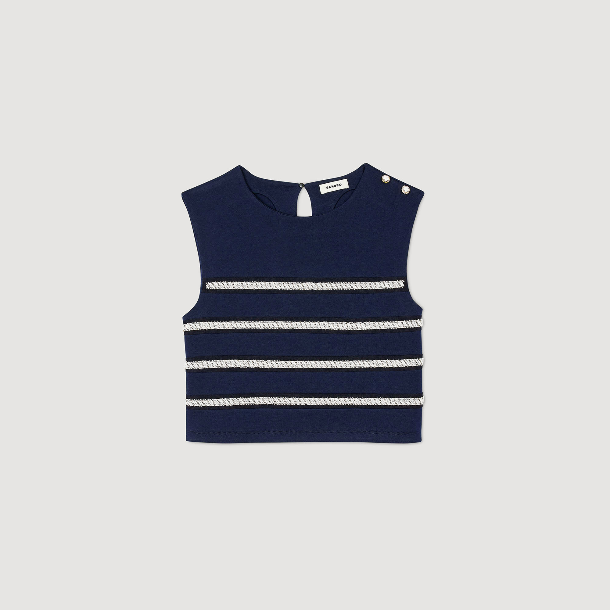 T-shirt sans manches marinière