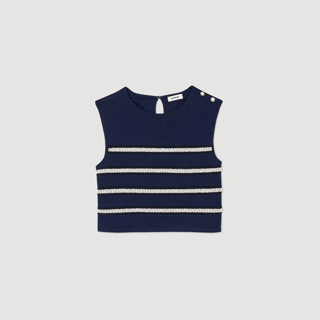 T-shirt sans manches marinière