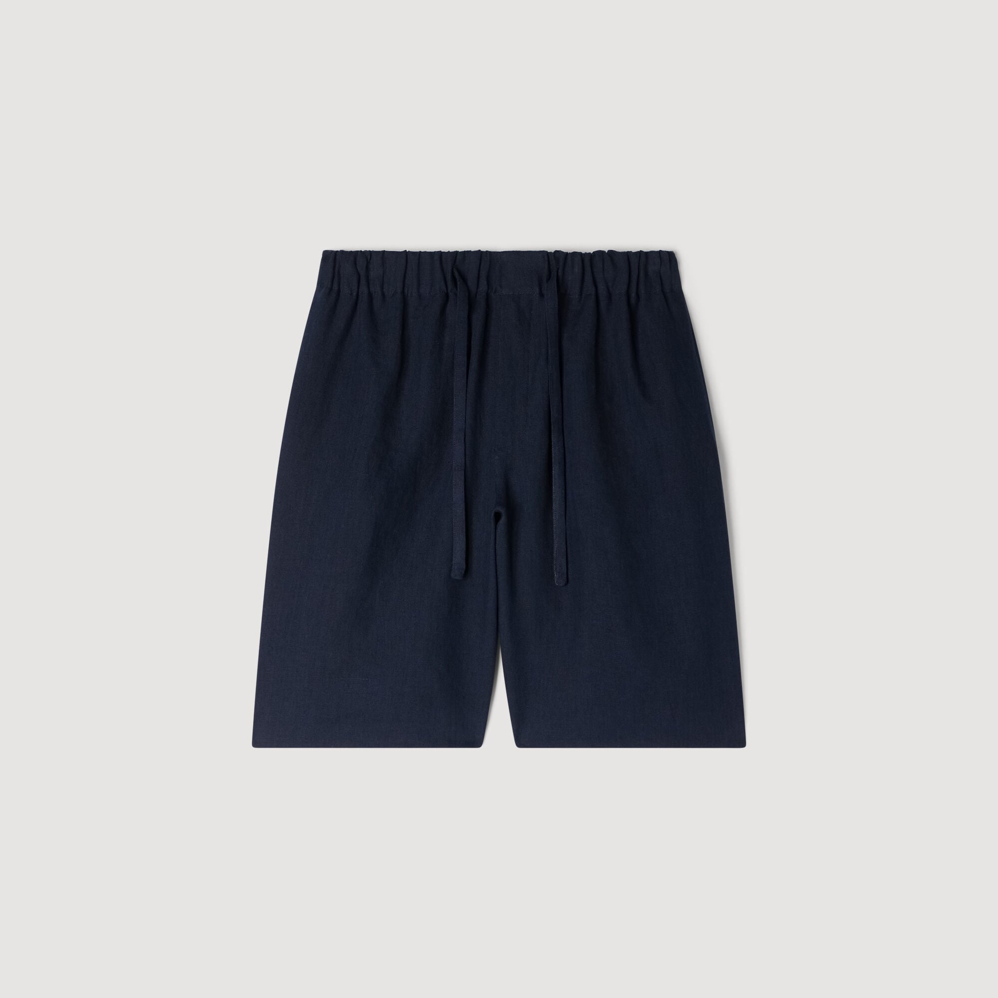 Short en lin &agrave; taille &eacute;lastiqu&eacute;e