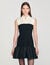 Robe courte bicolore volantée