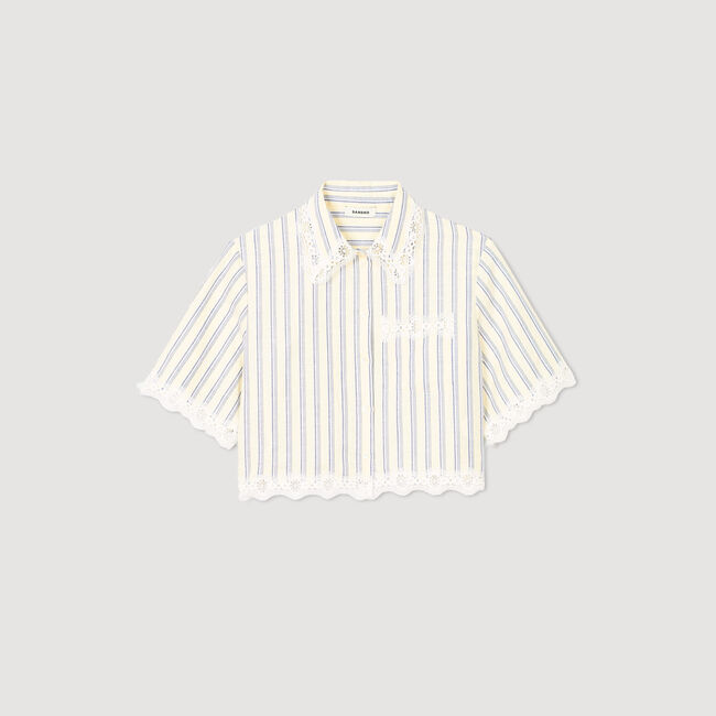 Chemise courte à rayures
