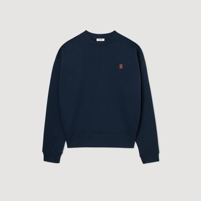 Sweatshirt oversize à patch en cuir