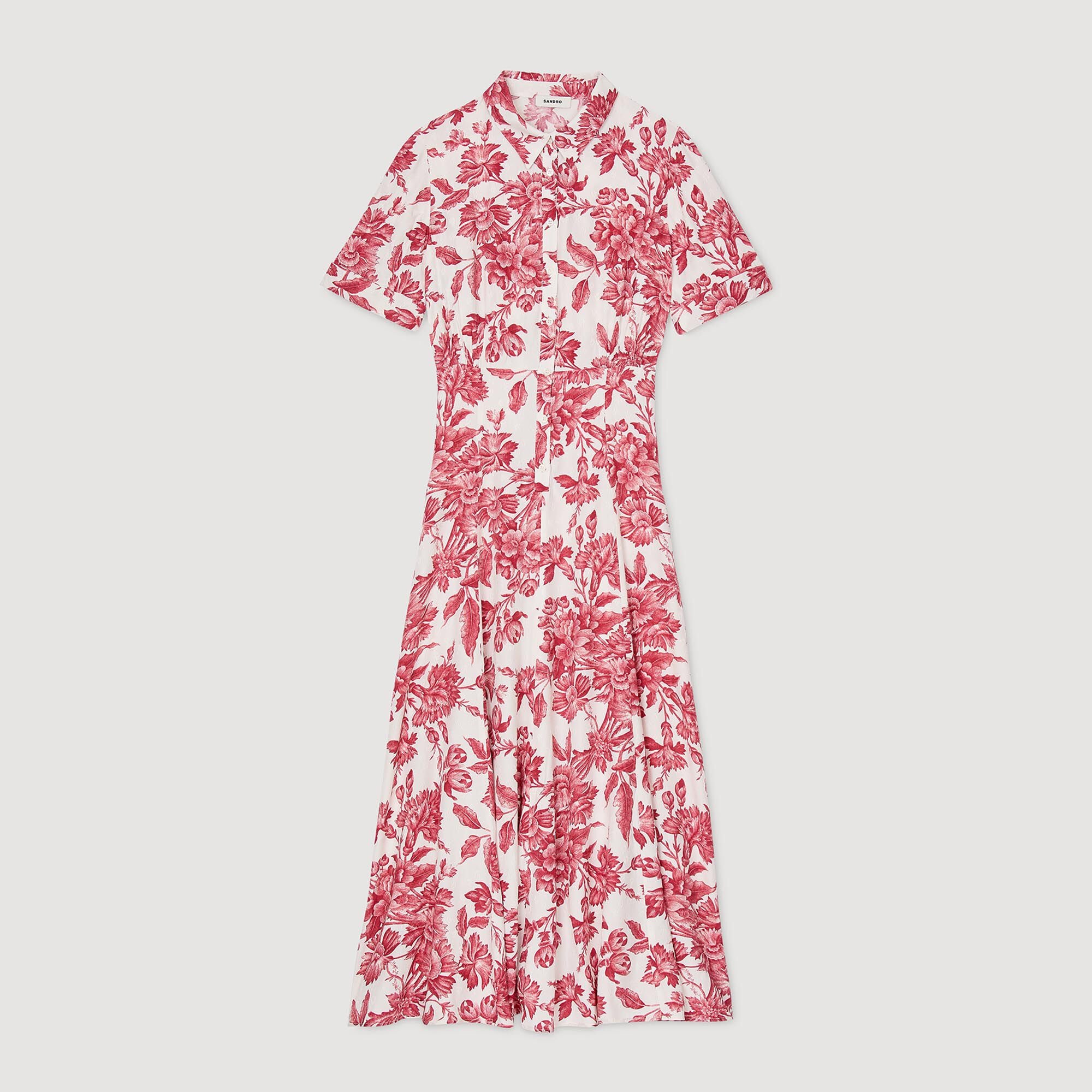 Robe longue chemise à imprimé fleuri