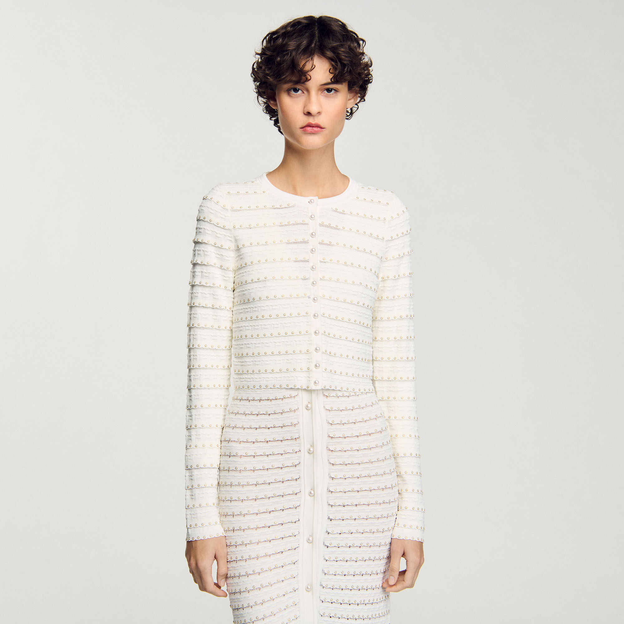 Cardigan à détails perlés