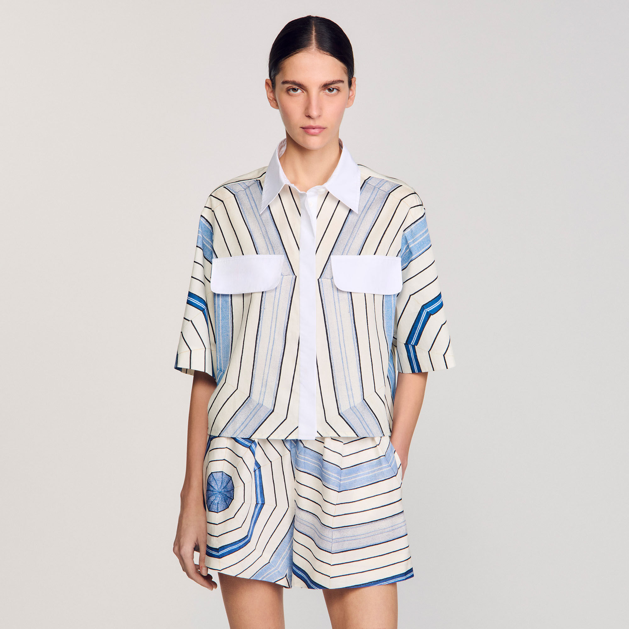 Chemise à imprimé spirales