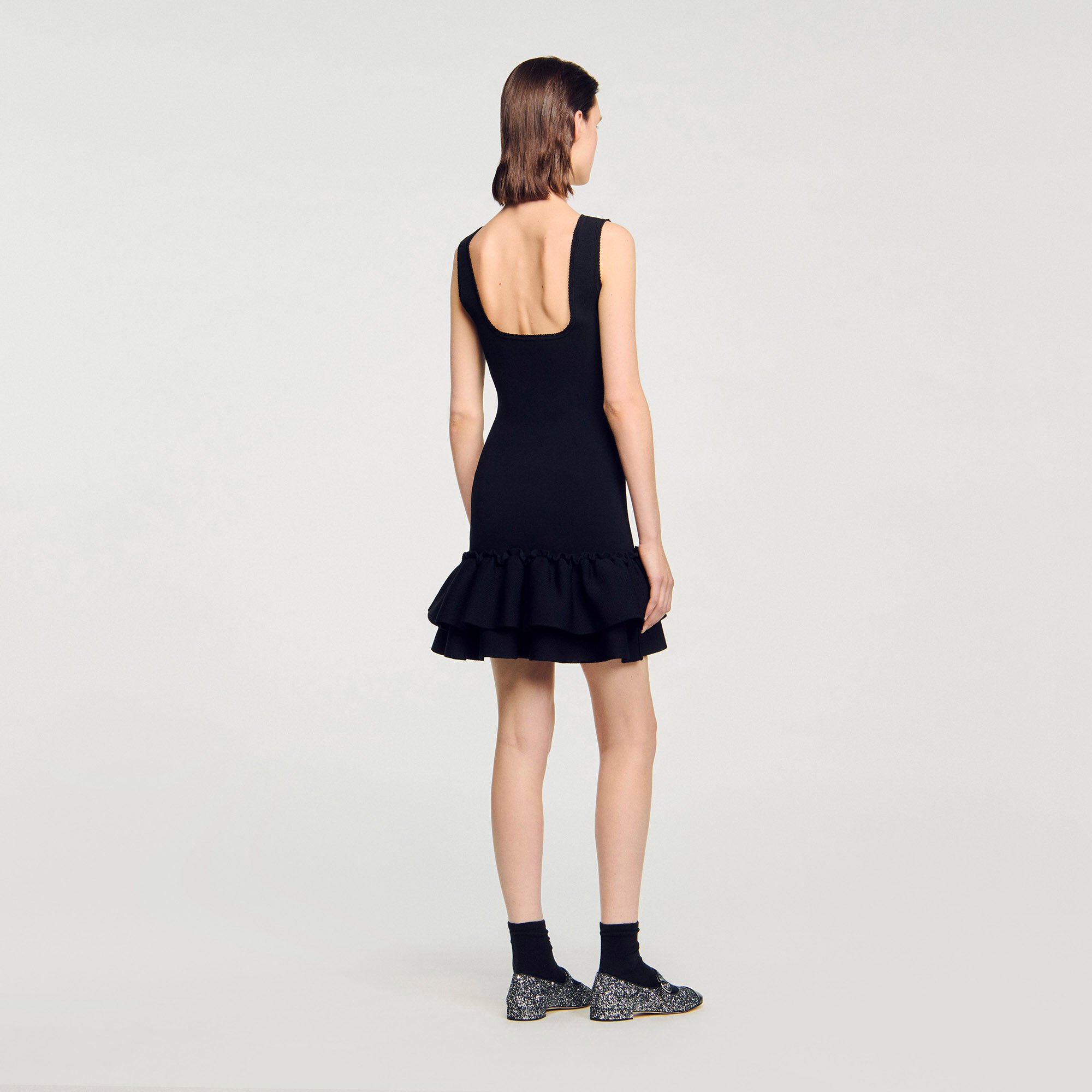 Robe courte col carré