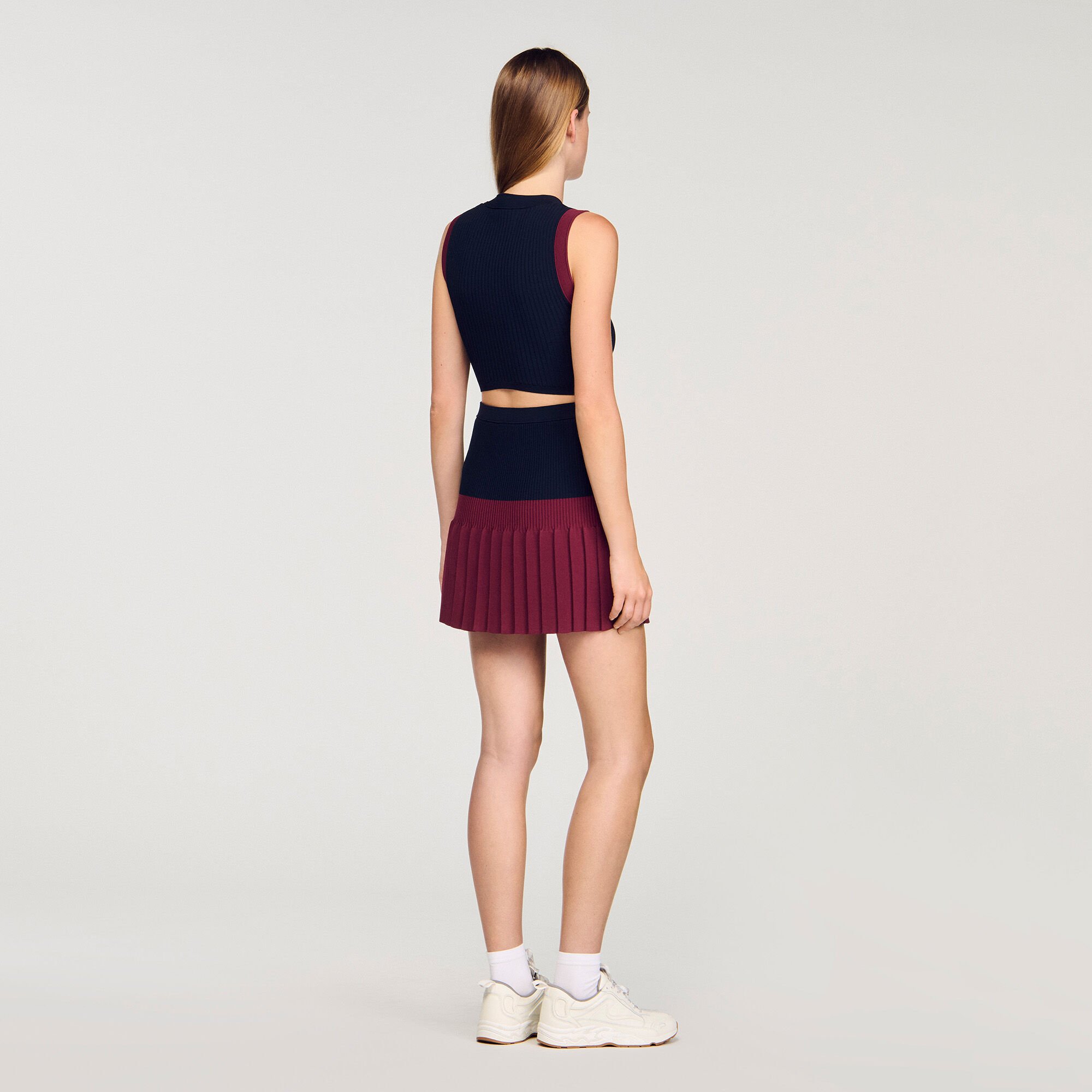 Top en maille bicolore