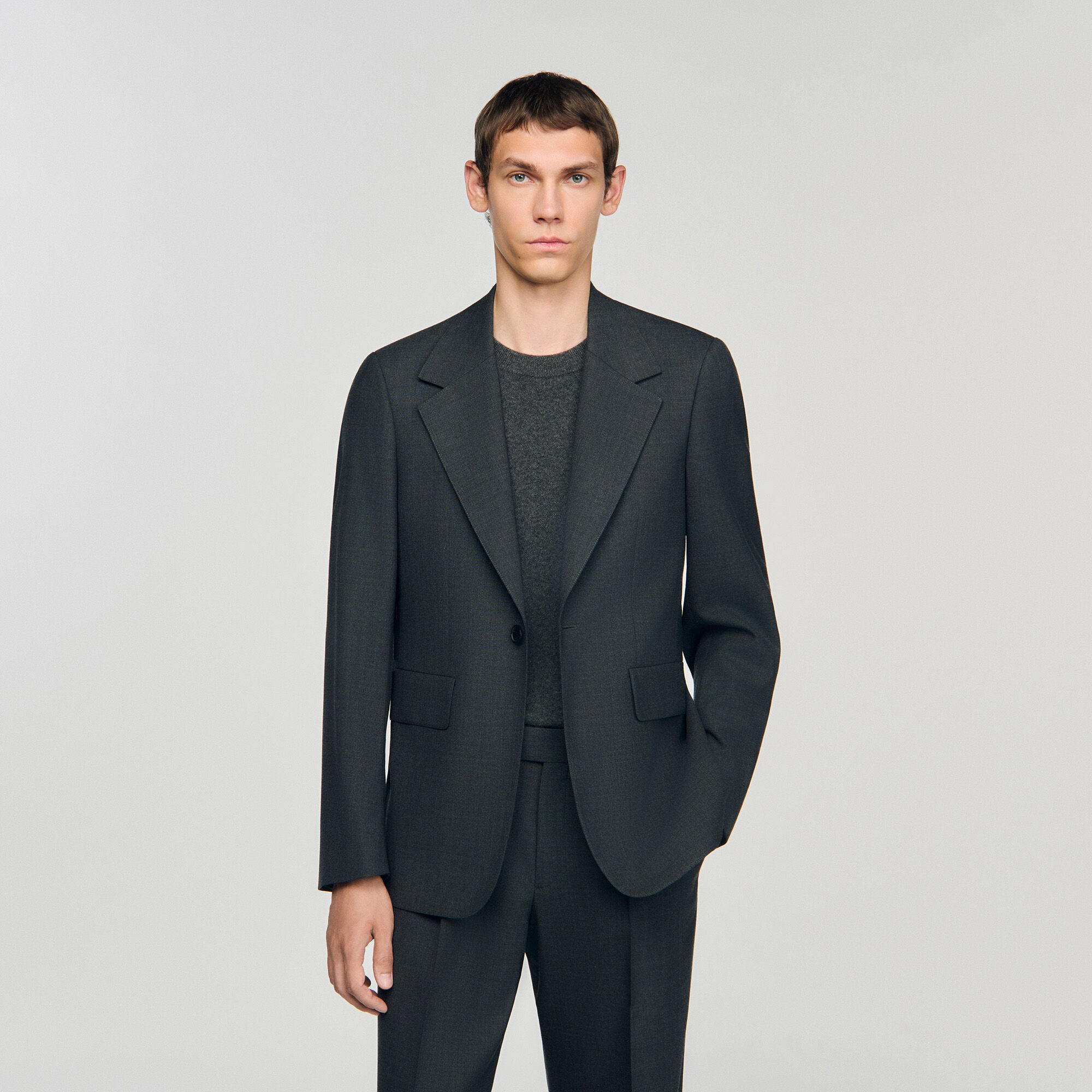 Veste de costume large en laine 