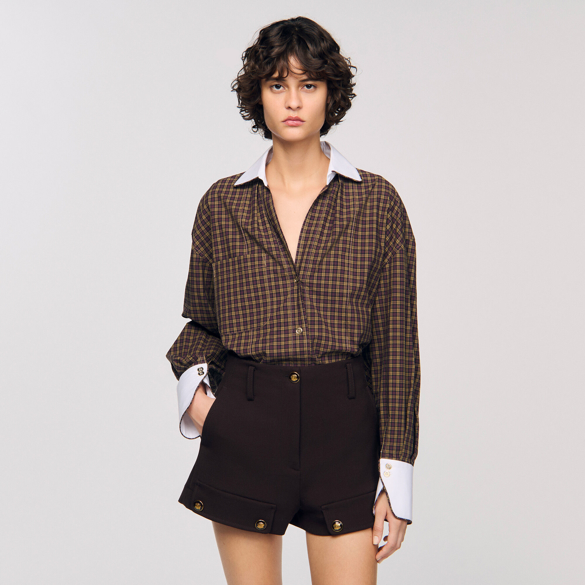 Chemise bicolore à carreaux