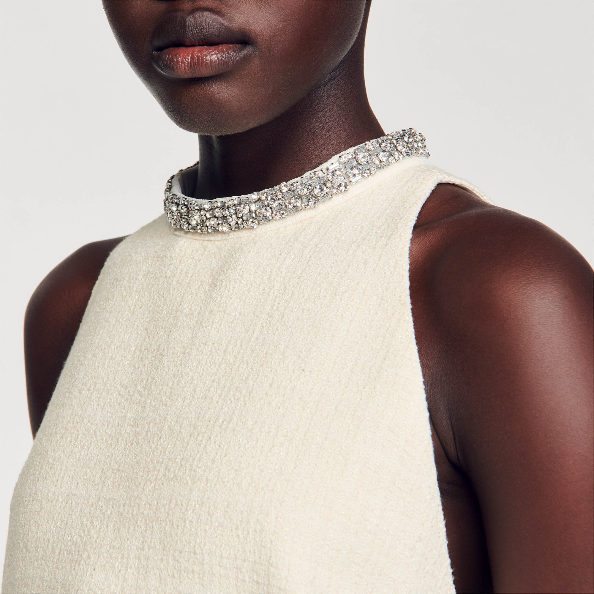 Robe &agrave; col bijoux - Femme | Sandro Paris