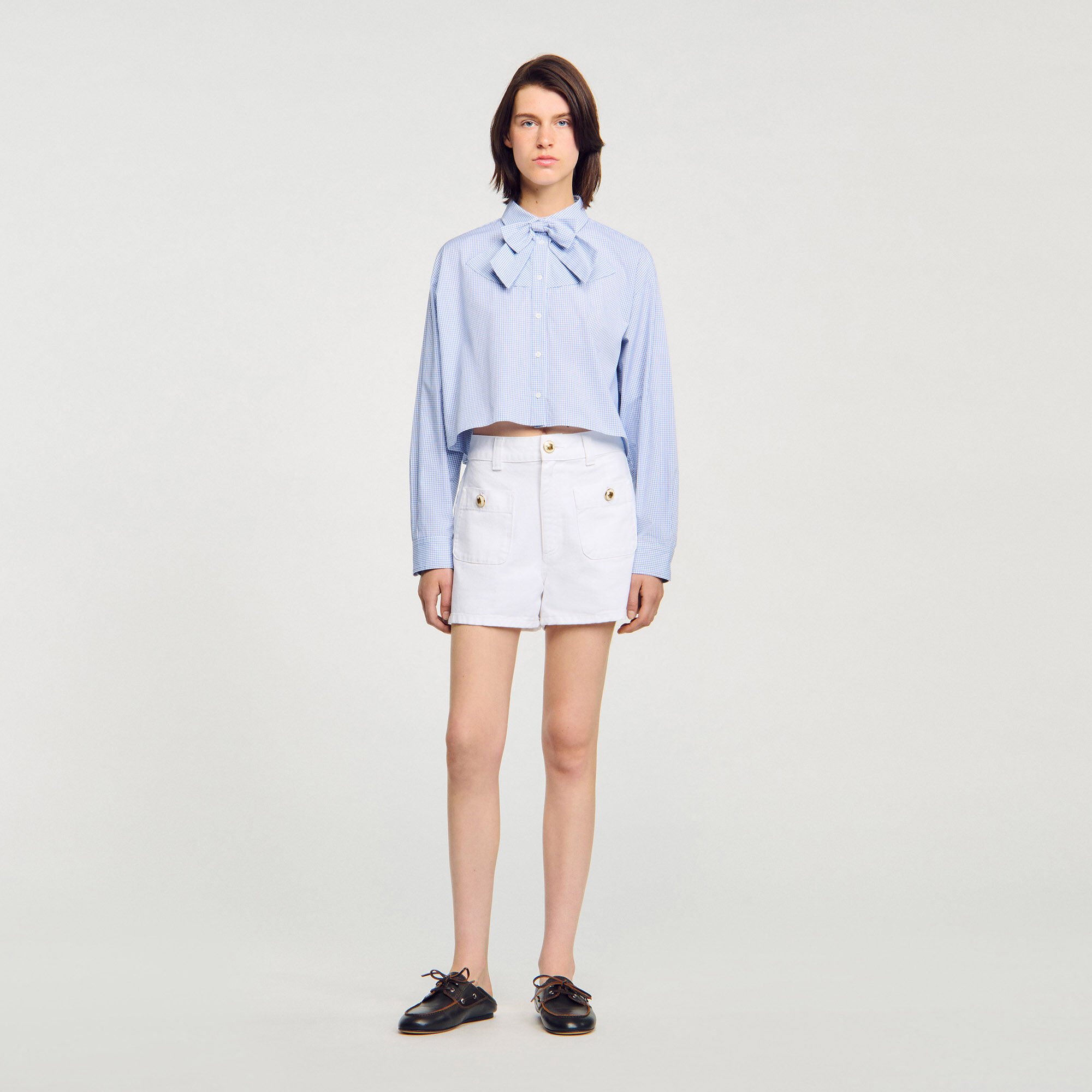 Chemise à col nœud