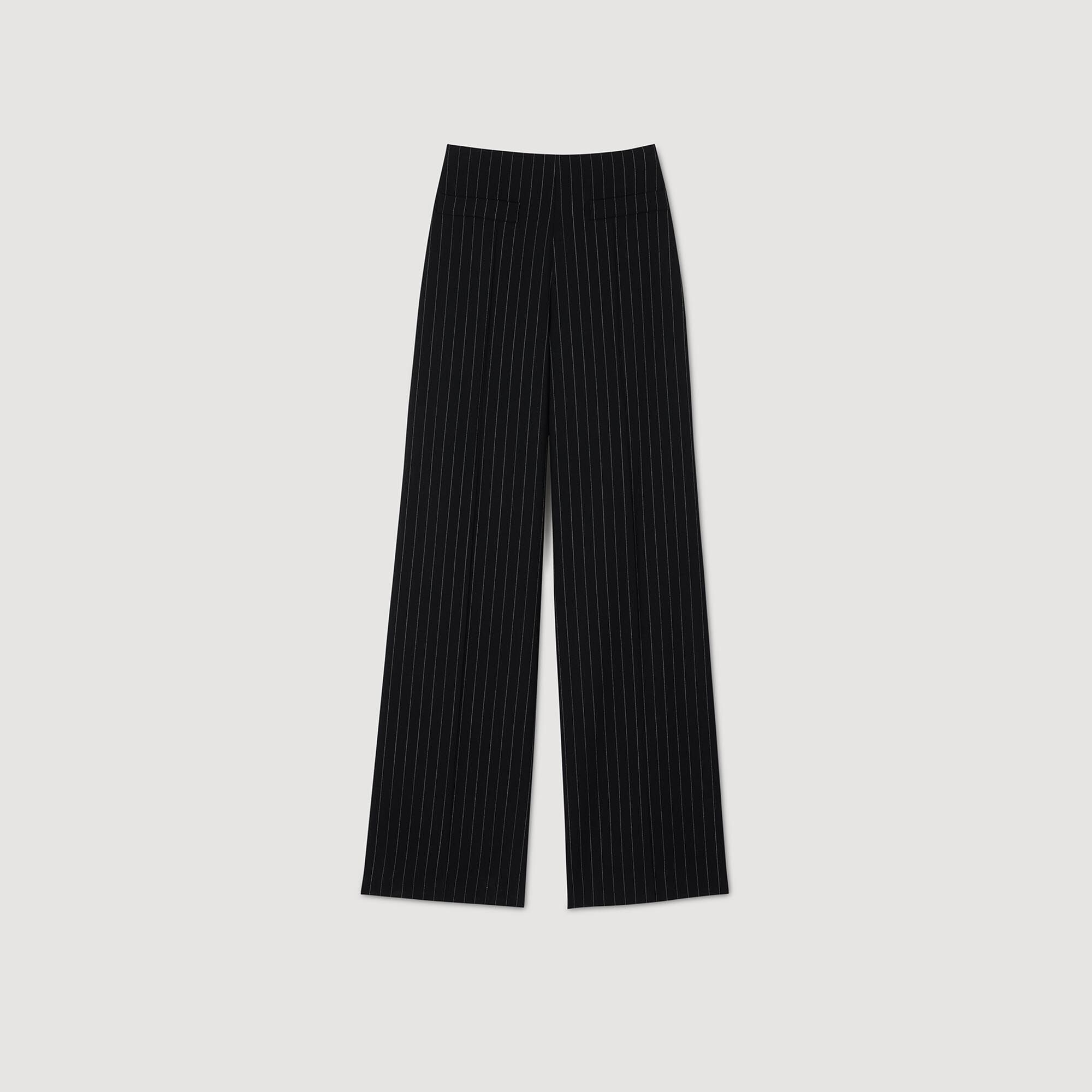 Pantalon large à fines rayures