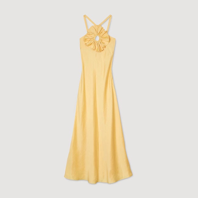 Robe longue à détail volant