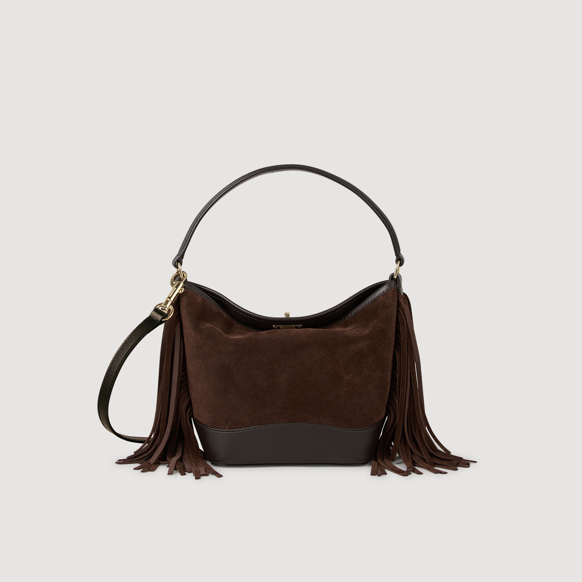 Sac seau TANGOSO en suède à franges