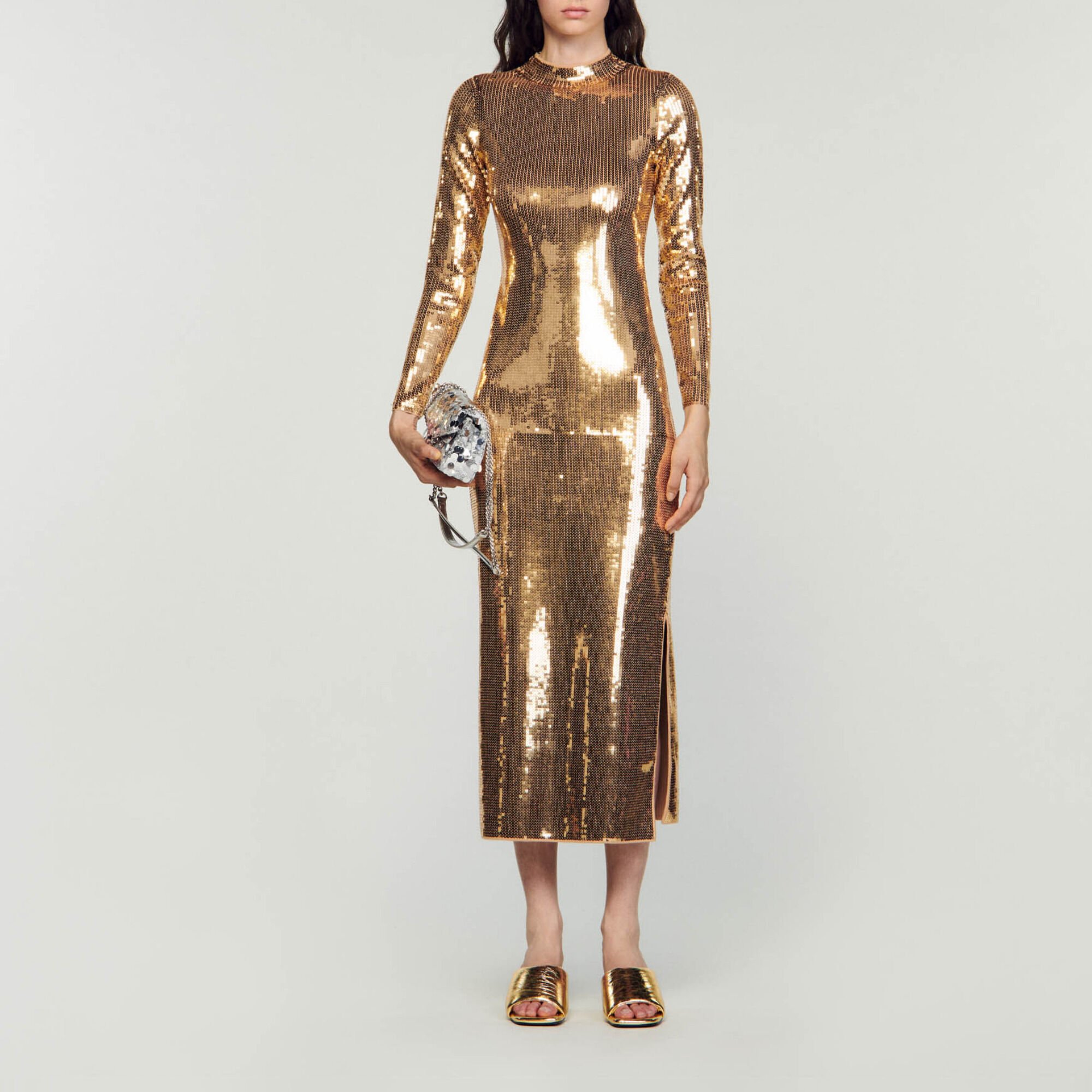 Robe midi à sequins