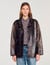 Blouson oversize en cuir à studs